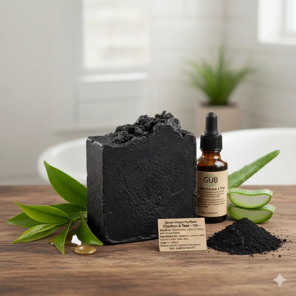 Savon Visage Purifiant Charbon & Tea Tree — 100 g